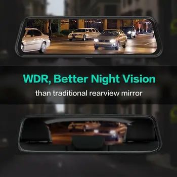 10 Inch FHD 1080P Dual Lens Masina DVR Bord Cam Inversarea Oglinda Camera Video Recorder Ecran Tactil, camera Video Dvr-uri Auto DashCam