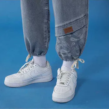 Japoneze Hip Hop Stil Baggy Jeans Barbati Casual Pantaloni Largi Picior Streetwear Plus Dimensiune Denim Supradimensionate Joggeri
