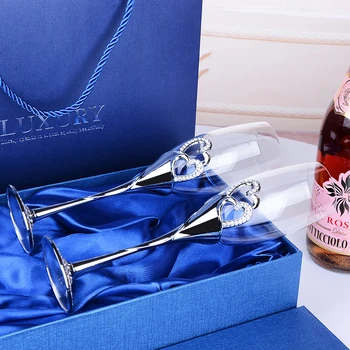 Plumb de Cristal de sticlă ceașcă de Nunta Toast cu șampanie de sticlă Ceașcă de Partid căsătorie de Vin decor pahare pentru petreceri cutie de Cadou