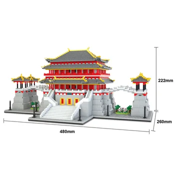5720pcs+ Tang Paradise Blocuri China Arhitectura Tradițională Diamant Micro Cărămizi Jucării Pentru Copil Cadou de Crăciun 8187