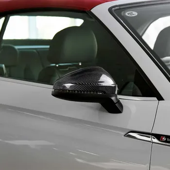 Mașină Reală de Carbon, Aripa, Oglinda Retrovizoare Capac cu Gaura se Potrivesc Pentru Audi A4 A5 B9 2017-2018
