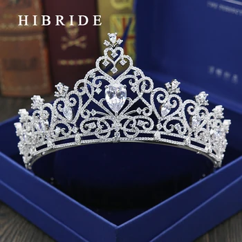 De lux Complet Cubic Zirconia Benzi de Argint de Culoare Frunză CZ Nunta Tiara Coroana de Mireasă Regina Coroană de Prințesă Accesorii de Par