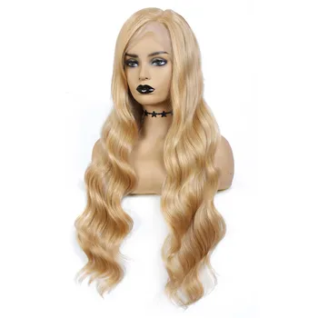 30 Inch Super Mult Blonda Peruca Dantela Fata Goden Corpul Val Par Sintetic Negru pentru Femei Soku Parte Lacw Peruci Petrecere Utilizarea de zi cu Zi