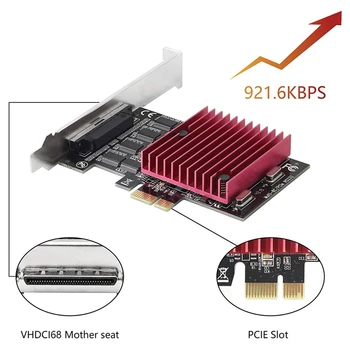 PCIE 8-Port RS232 Card de Expansiune PCI-E X1 8-Port Serial DB9 Card de 8-Chipset-ul PCI-Express Card de Control pentru X4X8X16 Slot