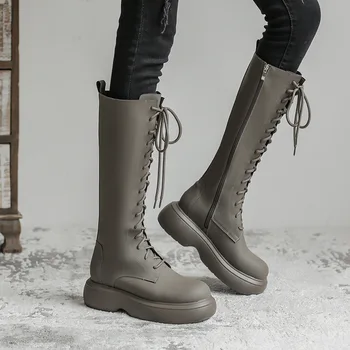 Doamna boot Britanic stil high boot platforma de boot Rider Boot 2021 nou single boot pentru femei