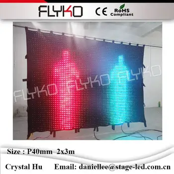 China xxx imagini led-uri cortina afișa cele mai bune vânzări P40mm 2x3m flexibile led perdea