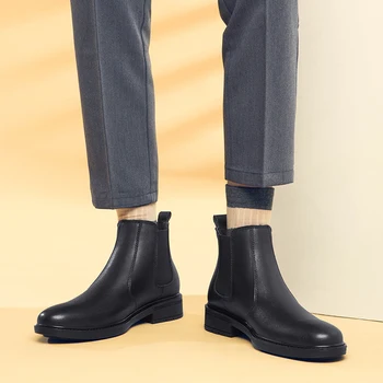 Piele Barbati cizme Chelsea clasic masculin Glezna Cizme de Primavara toamna noua Afacere confortabil Formale Rochie pantofi Pentru Bărbați