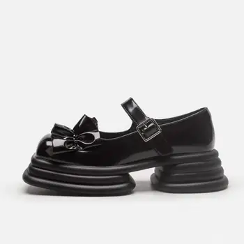 Retro Mary Janes Singur Pantofii Cu Talpă Groasă Degetul Mare Din Piele Mici Pantofi Femei Pantofi Platforma De Primăvară Plat Platforma Zapatos Mujer