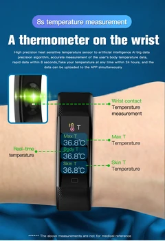 Ceas inteligent Trackere de Fitness Monitor de Ritm Cardiac Pulsoximetru termometru tensiunii arteriale brățară inteligent pentru iPhone Xiaomi