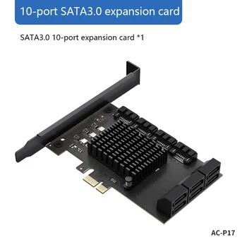10 Porturi PCIE Riser Card SATA Adaptor Card PCIE X1 pentru SATA3.0 6Gb/S Hard Disk, Card de Expansiune pentru BTC Miner Minier