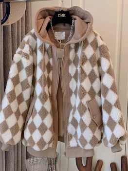 2022 nou stil de pluș haina femei vrac captusit haina pentru a se incalzi haină de blană de iepure femei jachete pentru femei haina sacou supradimensionat