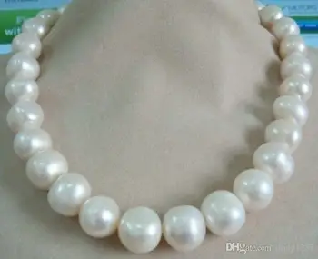 Elegant 12-13mm Australian south sea pearl white necklace18inch argintiu incuietoare>>> transport gratuit