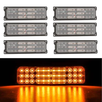 6PCS de Urgență Lumini Stroboscopice, 36 LED-uri de Avertizare Lumini Fata Grill, Lumina, rezistent la apa Intermitent Lumina Strobe pentru Camion Masina