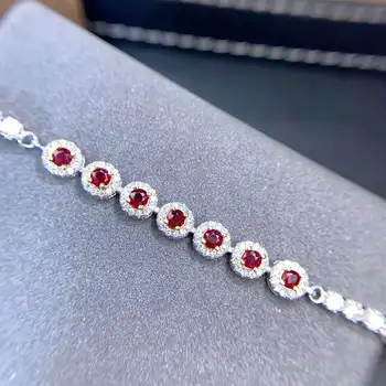 KJJEAXCMY fine bijuterii argint 925 incrustat naturale ruby brățară fată frumoasă mână nouă brățară test de suport