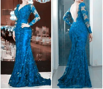 Mama de Mireasa Rochii pentru Nunti 2021 Oaspete Rochii Maneca Lunga Dantela Verde V Gâtului fara Spate Sexy Femei Formale Dubai Musulman