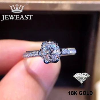 Diamant Natural de Aur 18K Aur curat Frumos Inel Inel de Piatră prețioasă Bun de Lux la Modă Partid Clasic de Bijuterii Fine Fierbinte Vinde Nou 2019