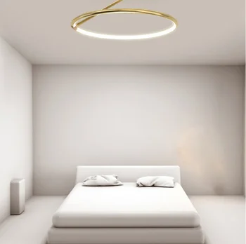 Minimalist Modern/LED/Metal Iluminat Acasă Periat Circulară Hol Living Candelabru de Aur Atmosfera