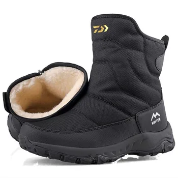 Iarna În Aer Liber Cald Gros De Înaltă Top Adidasi Mens Impermeabil Pescuit Pantofi De Alpinism Camping Schi Anti-Alunecare De Cauciuc Pantofii Sport