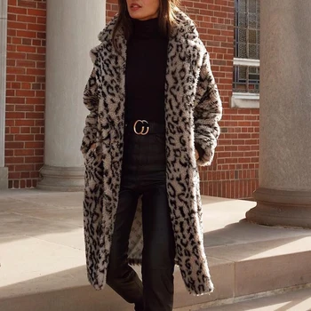 Moda De Lux Leopard Timp Teddy Bear Jachete Paltoane De Blană Faux Cașmir Iarna Cald Pufos Îngroșa Palton Femei Haine 2020