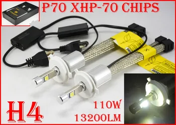 2 BUC H7 110W 13200LM XHP-70 DE CHIPS-uri P70 Auto cu LED-uri Faruri H4, H8 H9 H11 9005 9006 HB3/4 9012 HIR2 de Rezistență în Fața Lampa Bec Alb 6K