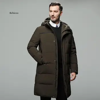 Jachete barbati de Iarna Noi de sex Masculin Culoare Solidă Business Casual cu Glugă Straturi Îngroșat Vânt Cald Haine