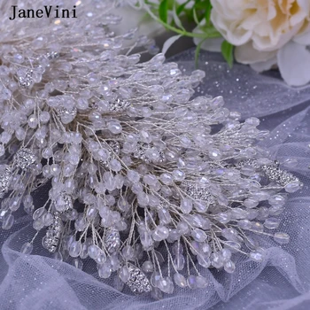 JaneVini De Lux Baroc Crystal Bride Susținere Coroane De Nunta Plin Cu Margele Stralucitoare Regina Balului Diademe Femei Bijuterii Accesorii De Par