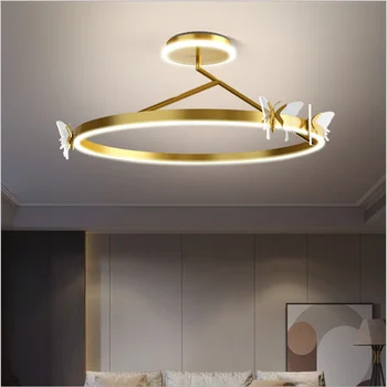 Lumina dormitor de lux lampa de printesa acasa dormitorul studiu lampă de plafon simplu atmosferă modernă fluture set complet de becuri
