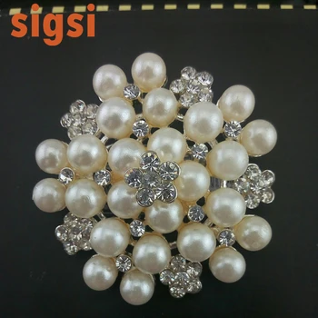 La modă 45mm pearl floare de cristal Coreea de broșă pin pentru nunta bijuterii accesorii invitație