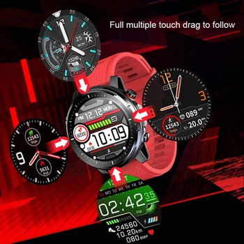L15 Complet Tactil Inteligent Ceas Barbati Sport Ceas IP68 rezistent la apa Monitor de Ritm Cardiac Smartwatch pentru IOS, Android Telefon