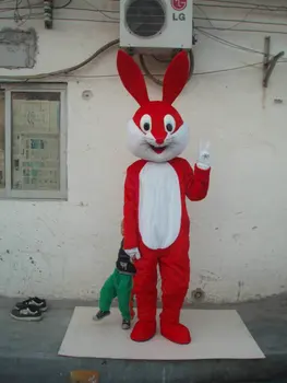 Vara vânzare fierbinte!! New Adult Rabbit Red mascota costum, cu costume, pantofi, rochie de petrecere costum de Halloween
