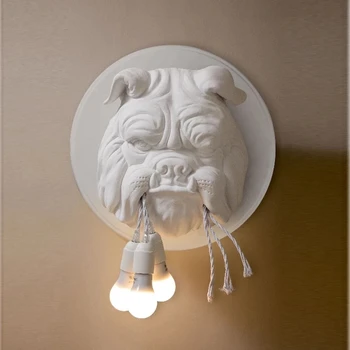 Cap de Animal lampă de perete camera de zi sala de mese de studiu dormitor designer de creatie bulldog lampă de perete lampa cu LED-uri (cu sursă de lumină)
