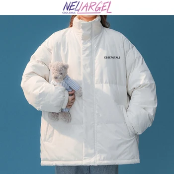 NELLARGEL Femei de Iarnă Suport Solid Puffer Jacheta 2021 Feminin Bumbac Gros Harajuku Bubble Coat Fata Supradimensionate coreean Canadiană