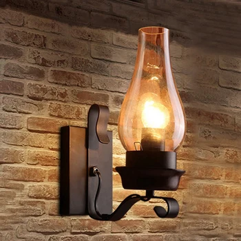 2 buc Vintage Rustic Lampă de Perete Din Sticlă Și starea de Spirit de Lumină Lampă Decorativă Pentru Dormitor (Nu Contine Becuri)