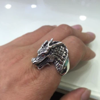 Apinje Thai Inel din Argint 925 Sterling Silver Dragon Deschis Ring pentru Bărbați Bijuterii