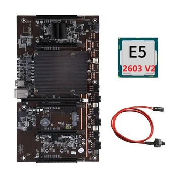 H61 BTCX79 Miner Placa de baza cu E5 2603 V2 CPU+Comutator Cablu LGA 2011 DDR3 Suport 3060 3070 3080 GPU pentru BTC Mining