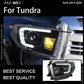 Styling auto Faruri pentru Toyota Tundra Faruri LED-2018 Lampă de Cap DRL Semnal Proiector Lentilă Accesorii Auto
