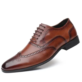 Pantofi din piele naturală pentru bărbați formale de epocă pantofi pentru bărbați elegant coafor de lux brand de pantofi bărbați rochie de mireasa erkek ayakka hjm7