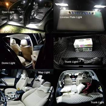 Pentru Toyota Highlander 2008 2009 2010 2011 2012 2013 12 Becuri LED Alb Lumina de Interior Kit pentru a se Potrivi Harta Dom Licență Lampa Erori