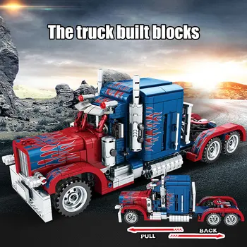 849PCS Oraș Clasic Trage Înapoi Mașina Blocuri high-tech Camion Grele Camion Container Cărămizi Jucării pentru Băieți