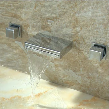 Bazinul de baie robinet alama ORB proces în perete cascada robinet simplu rece și caldă split trei găuri baie robinet