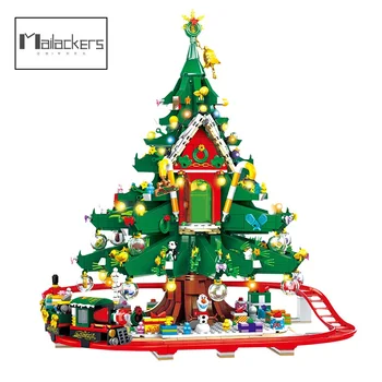 Mailackers Pom De Crăciun Reni Casa De Turtă Dulce City Winter Village Tren Moș Crăciun Elan Model Cărămizi De Jucărie Cadou