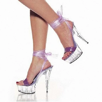 15cm pantofi cu toc înalt doamna platforma de cristal sandale preț scăzut pantofi de dans de 5 inch tocuri inalte sexy saboții de