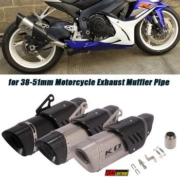 450MM Motocicleta Evacuare Sfat Tuburi Detasabile DB Killer din Oțel Inoxidabil Sistem Amortizor pentru 38-51mm Țeava tobei de Eșapament