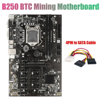 B250 BTC Mining Placa de baza cu 4PIN Pentru Cablu SATA 12XGraphics Slot pentru Card de LGA 1151 DDR4 USB3.0 pentru BTC Miner Minier