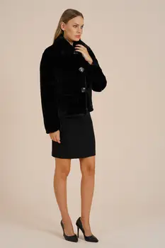 Mantou pentru femei Negru Faux Blana de Pluș Haină Cu Mâneci Gros Elegant Elegant Utile 2021 Iarna Toamna de Moda de Îmbrăcăminte Paltoane