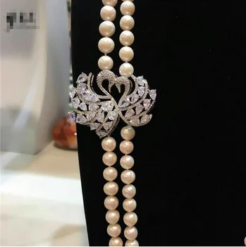 American European stiluri naturale 8-9MM alb baroc de apă dulce pearl colier moda bijuterii 30inches