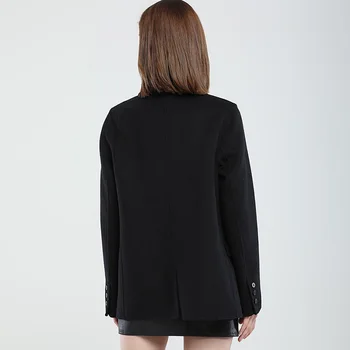 Toamna De Moda De Iarnă Lână Coats Pentru Femei Jachete De Blană Cald Gros De Calitate De Top Scurt Negru Stil Haine S8709