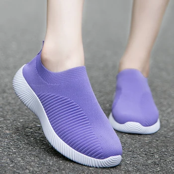 Ochiurilor de plasă Platforma Adidasi Pop Plus Dimensiune 43 Respirabil Femei Aluneca pe Moale Doamnelor Casual Pantofi sport Femei Tricot Șosete Pantofi Flats