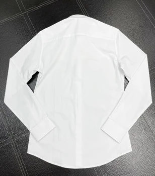 Design de Brand Barbati Tricou de calitate de Top Tricouri de Bumbac Pentru Barbati Patchwok Maneca Lunga Slim de Afaceri de sex masculin Tricouri Rochie Plus dimensiune M-3XL