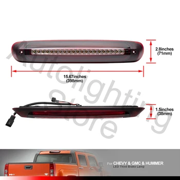 1 buc Rosu Lentilă LED-uri de Mare Montare a Treia Lumină de Frână Pentru Chevrolet Silverado GMC Sierra 07-14 Hummer H3T 3 Strobe Coada Lămpi de Avertizare